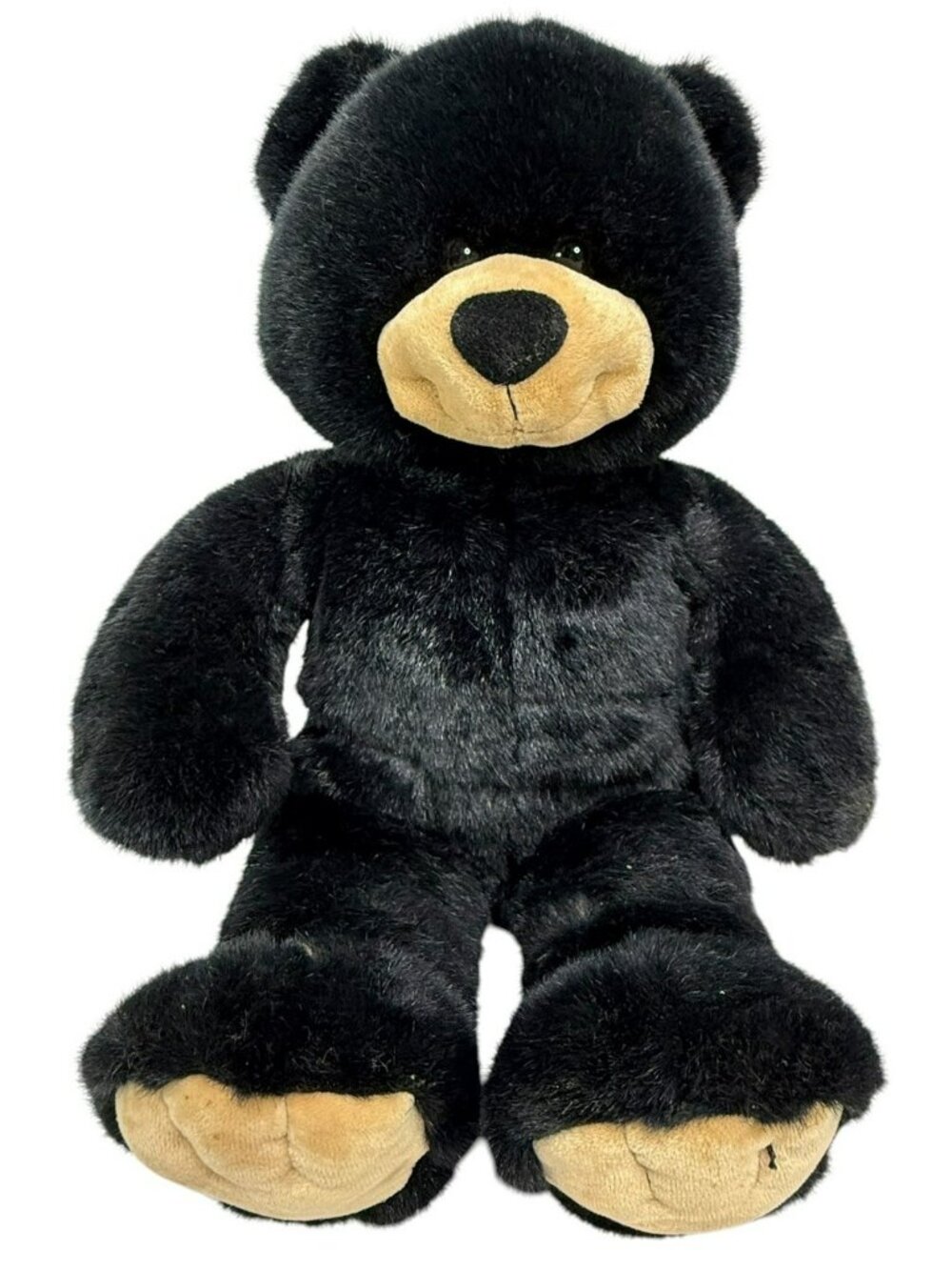 Vintage Build A Bear Plush 16" Dimples Teddy Black Tan Retired BABW Stuffed Toy